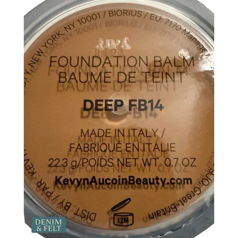 NEW Kevyn Aucoin Foundation Balm Deep FB14 Full Coverage Matte with Brush 0.7oz